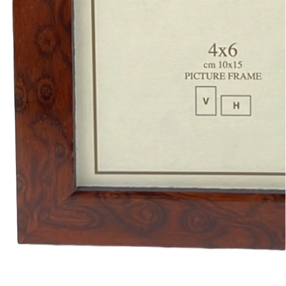 Natalini - ‘Brown - Burle pattern’ wood frame. 4“ x 6“. NWT.